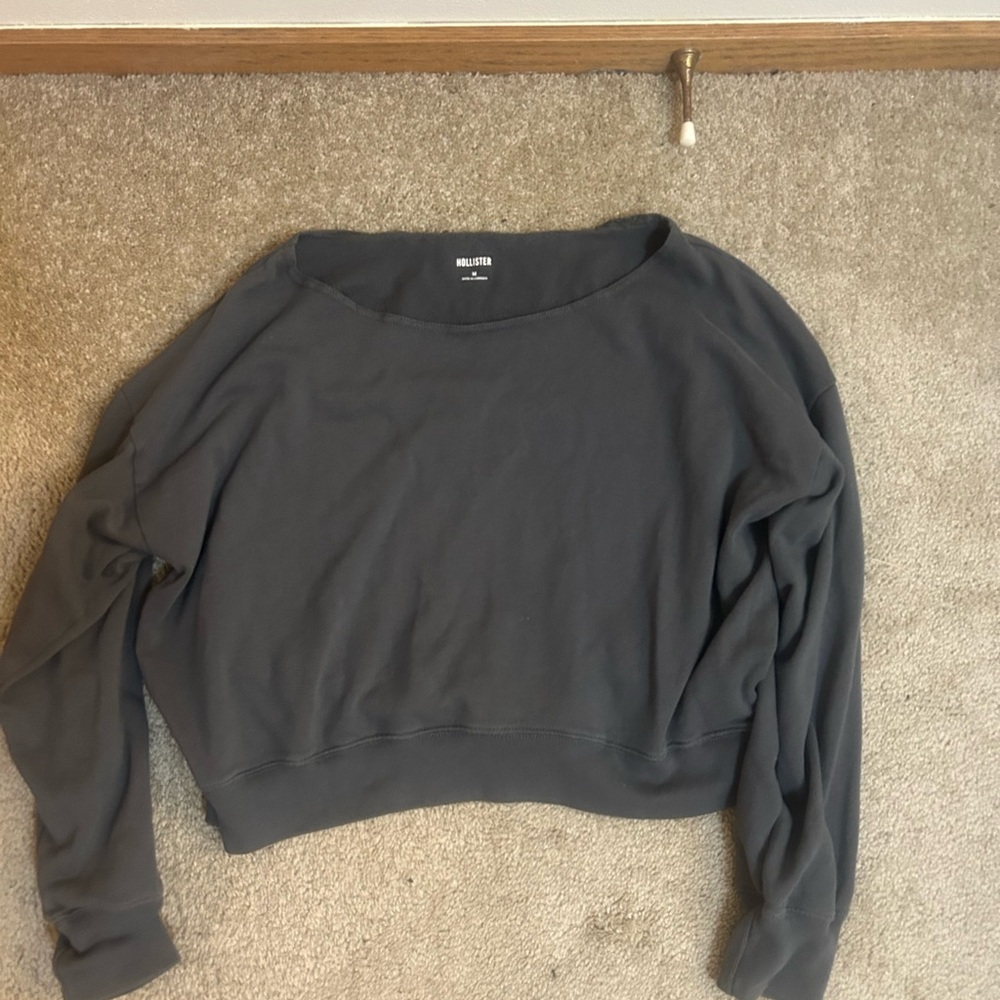 Hollister Charcoal Fleece Sweatshirt